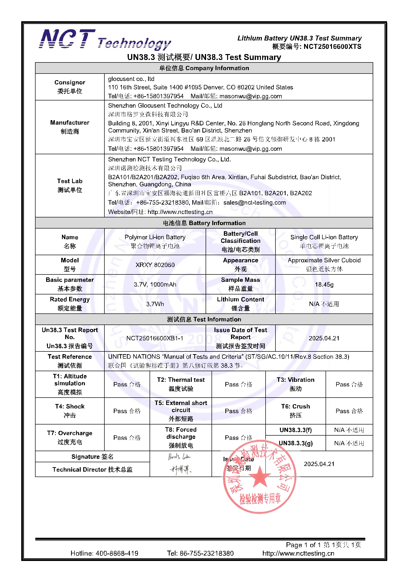 NCT25016600XTS