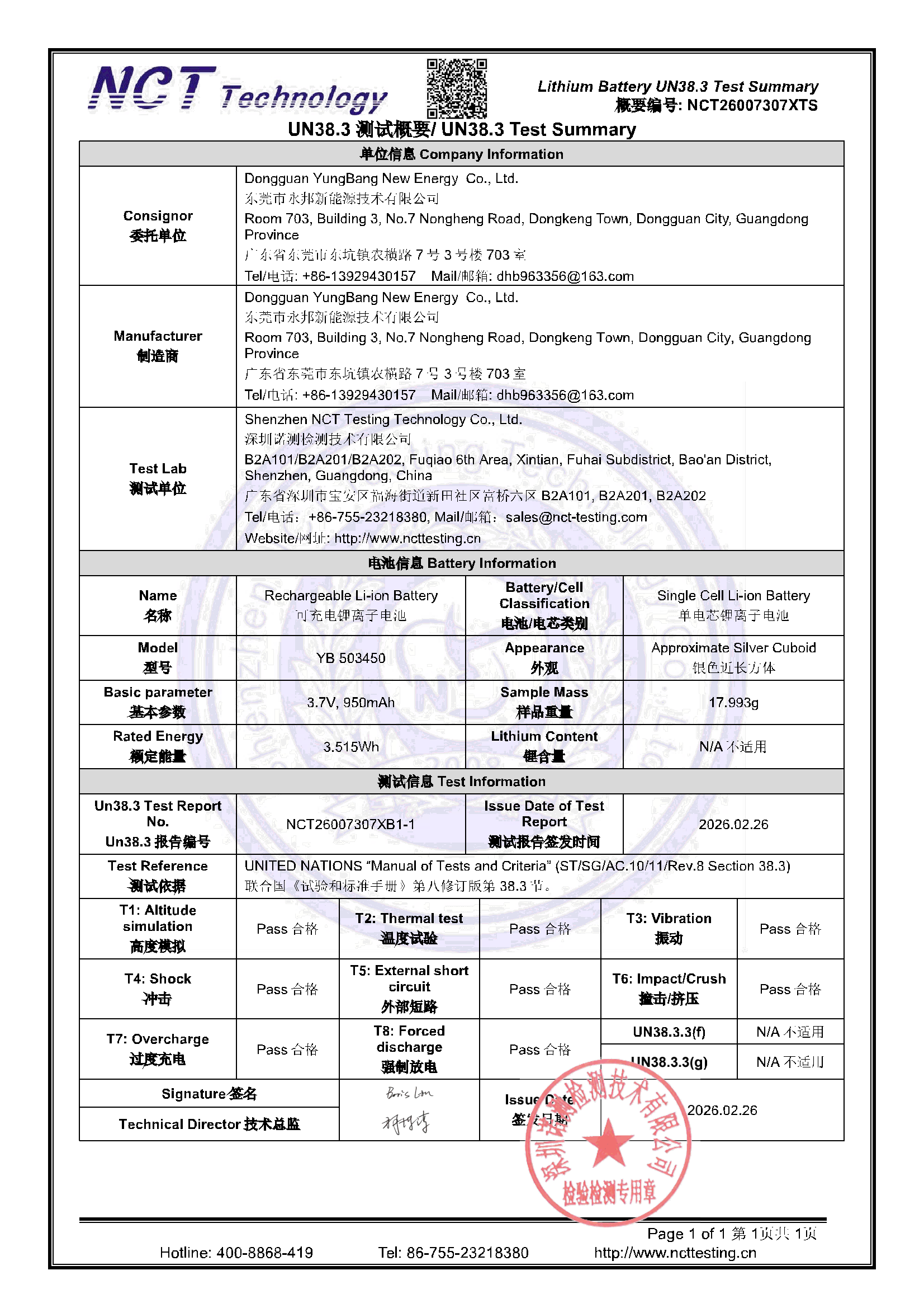 NCT26007307XTS